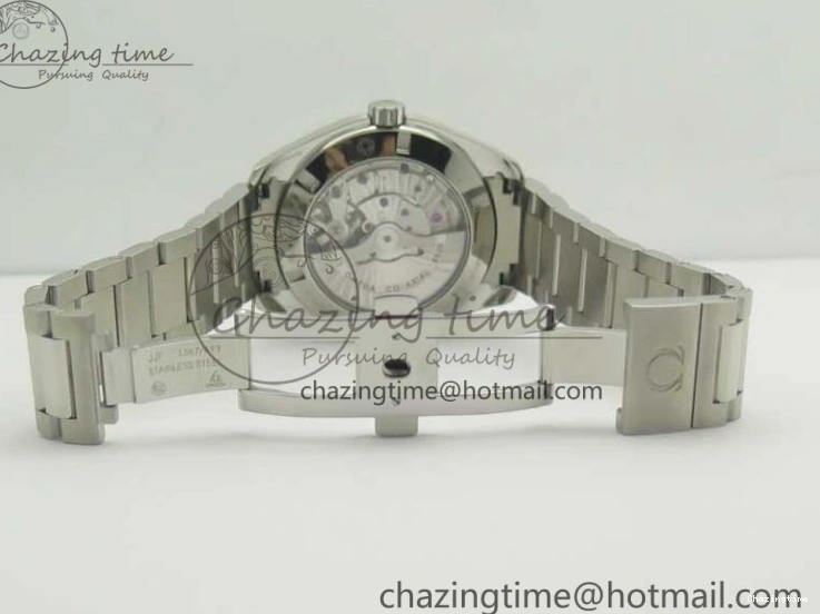 0224 FlexibleFit Aqua Terra 150M SS VSF 1:1 Best Edition Black Wave Textured Dial RG Hand on SS Bracelet A8500 Super Clone 8032